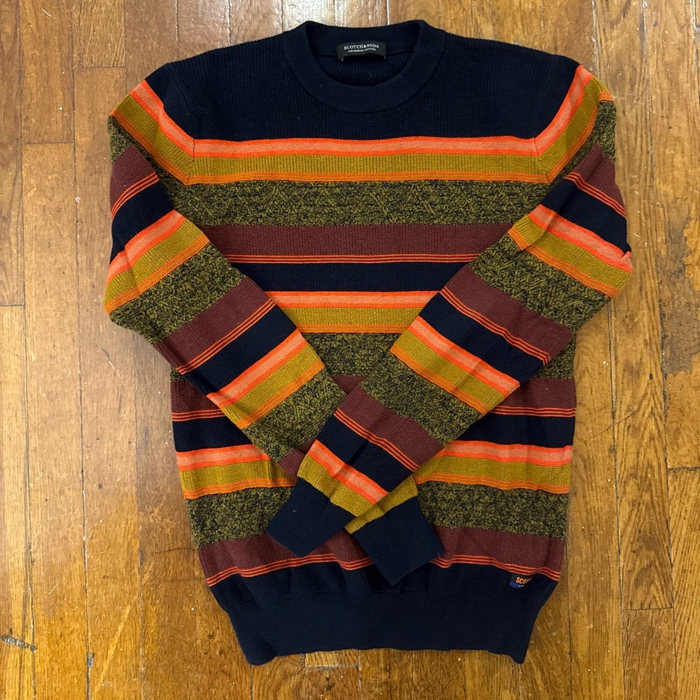 Scotch & Soda Men's Multicolor Striped Crewneck Sweater